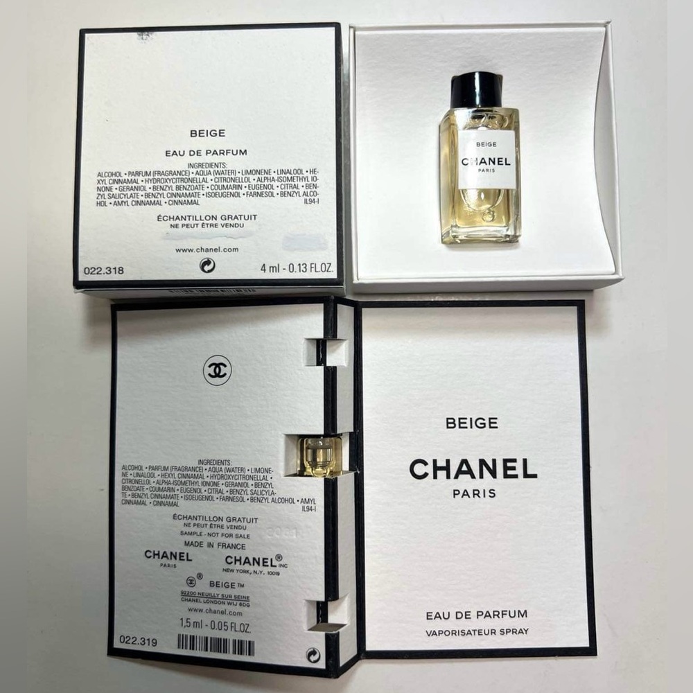 Chanel Beige  Les Exclusifs Eau De Parfum Mini Splash Bottle 4ml +Spray 1.5ml - Picture 2 of 6